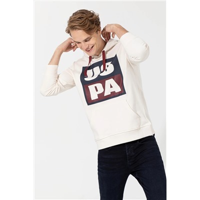 Erkek Ekru Kapüşonlu Sweatshirt