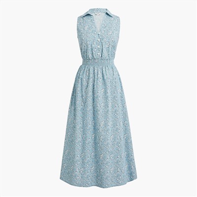 Printed collared midi dress