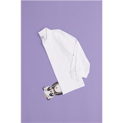 Erkek Çocuk Beyaz Basic Polo Yaka Sweatshirt