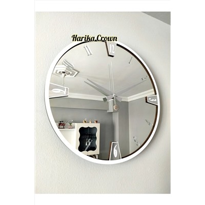 harika crown GERÇEK AYNALI DEKORATİF DUVAR SAATİ (40 CM) KAR123234