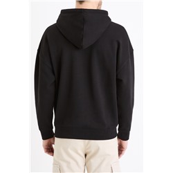 Sudadera oversize con capucha - Negro