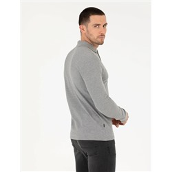 Gri Melanj Slim Fit Basic Sweatshirt