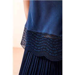 Top Brillante Azul marino