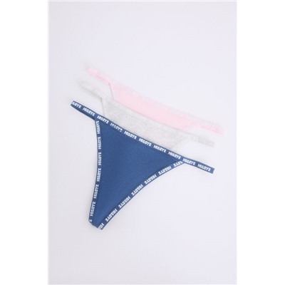 Pack 3 tangas tira rosa, gris, azul