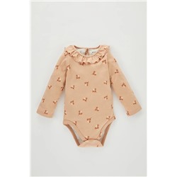 Defacto Kız Bebek Yeni Doğan Çiçekli Uzun Kollu Çıtçıtlı Body B3001A523WN