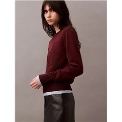 New Arrival Smooth Cotton Relaxed Monogram Logo Sweater