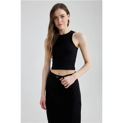 Defacto Slim Fit Halter Yaka Pamuklu Crop Top U0357AZ22SM
