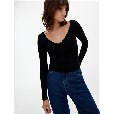 Bluse mit gesprenkelter Textur