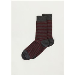 Kurze Herrensocken mit Streifenmotiv