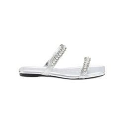 KARL LAGERFELD PARIS Penna Faux Pearl Embellished Flat Sandals
