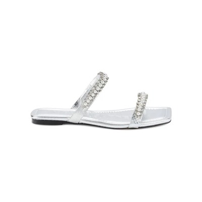 KARL LAGERFELD PARIS Penna Faux Pearl Embellished Flat Sandals