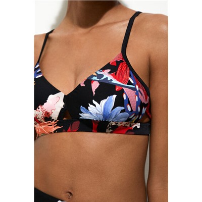 Top bikini triángulo corales