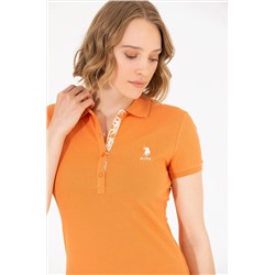 Kadın Kiremit Basic Polo Yaka Tişört
