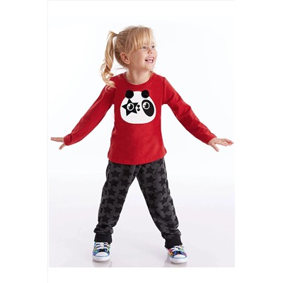 Denokids Ponponlu Panda Kız Pantolon Takım CFF-20K1-053