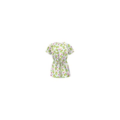 UA Froggy Bliss White Mock Wrap Print Scrub Top