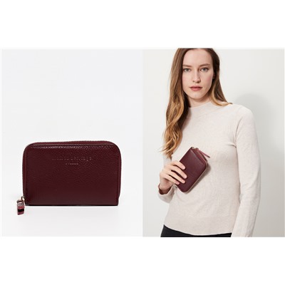 Cartera de piel Moni Burdeos