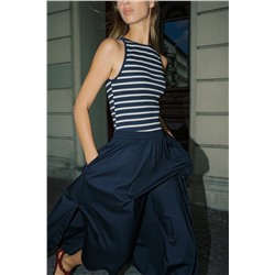 VESTIDO MIDI COMBINADO POPELÍN