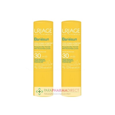 Uriage Bariésun Stick Lèvres Hydratant SPF30 2x4gLot  × 2