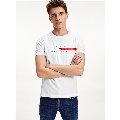 TOMMY HILFIGER ORGANIC COTTON FLAG STRIPE T-SHIRT