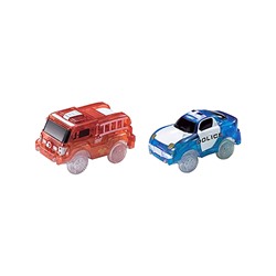 Neon Glow Track Emergency Vehicle - Set of Two