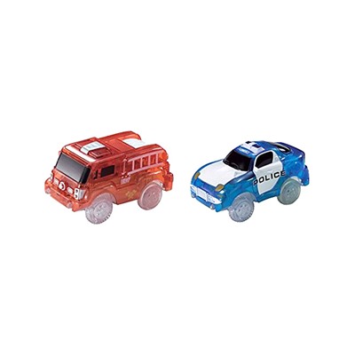 Neon Glow Track Emergency Vehicle - Set of Two