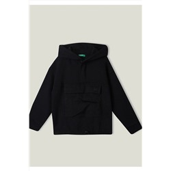 United Colors of BenettonErkek Çocuk Siyah Önü Cep Detaylı Sweatshirt