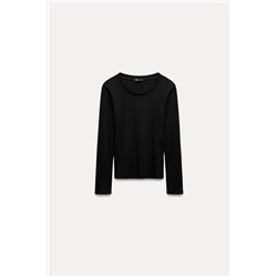 RIBBED LONG SLEEVE T-SHIRT