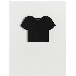 Crop Top mit hohem Baumwollanteil