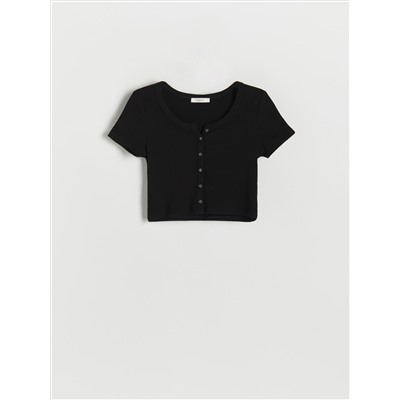 Crop Top mit hohem Baumwollanteil