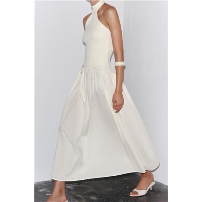 HALTERNECK DRESS WITH MATCHING DETAIL