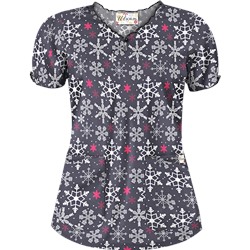 UA Sassy Snowflakes Granite Scrub Top