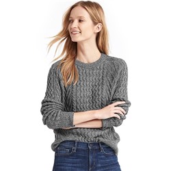Wavy cable knit sweater