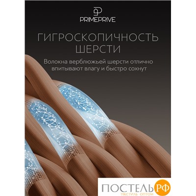 PRIME PRIVE Одеяло CAMEL беж лайт 200х220,1пр.,хл.BIODYNAMIC COTTON/вербл.шерсть, 200 г/м2