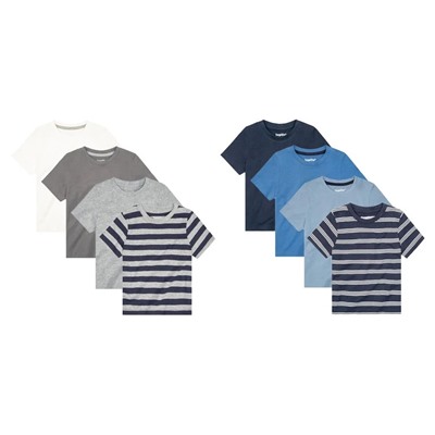 lupilu Kinder Jungen T-Shirts, 4 Stück, aus weicher Single-Jersey-Qualität