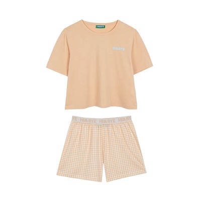 Pijama corto 100% algodón naranja