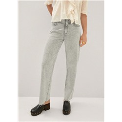 Jeans wideleg bajo deshilachado -  Mujer | MANGO OUTLET España