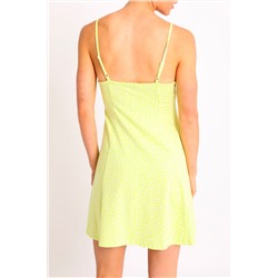 Vestido evasé Amarillo y blanco