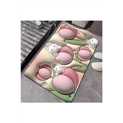 enfa ithalat 3d Su Emici Banyo Paspası Kaydırmaz Banyo Matı 38*58cm Enf-547