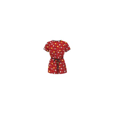 UA Christmas Chicks Red Mock Wrap Scrub Top