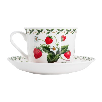 Пара чайная, 1 перс, 2 пр, 480 мл, фарфор F, белая, Земляника, Orchard Fruits, 53982