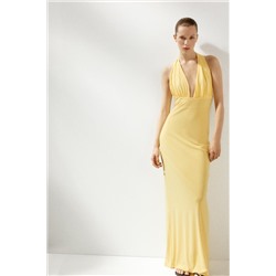HALTERNECK OPEN BACK LONG DRESS