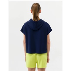 Lacivert Oversize Kapüşonlu Sweatshirt
