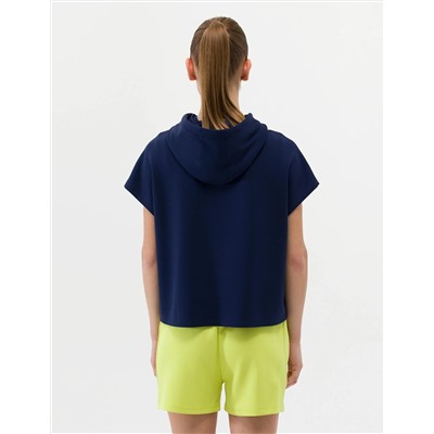 Lacivert Oversize Kapüşonlu Sweatshirt