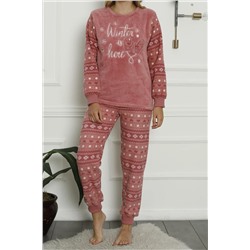 Nicoletta Kadın Peluş Pijama Takimi Welsoft GÜL KURUSU 94108