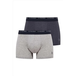 U.S. Polo Assn. Erkek Lacivert Melanj - Gri Melanj 2 Li Boxer US.01.80368.INT