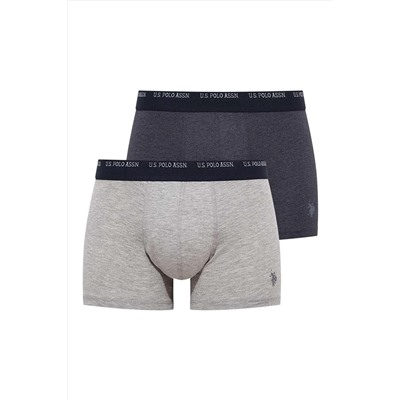 U.S. Polo Assn. Erkek Lacivert Melanj - Gri Melanj 2 Li Boxer US.01.80368.INT