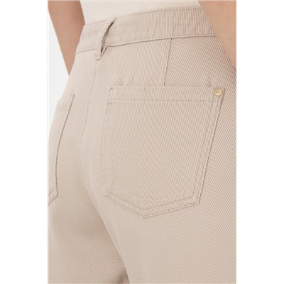 Kadın Taş Keten Karışımlı Carrot Hight Waist Fit Kanvas Pantolon