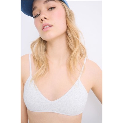Sujetador Seamless triangular gris copas extraíbles