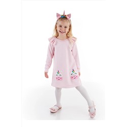 Denokids Cowcorn Unicorn Kalın Pembe Kız Çocuk Elbise CFF-21S1-091