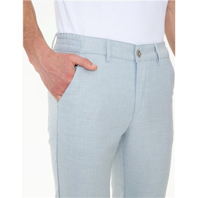 Açık Mavi Slim Fit Beli Lastikli Kanvas Pantolon